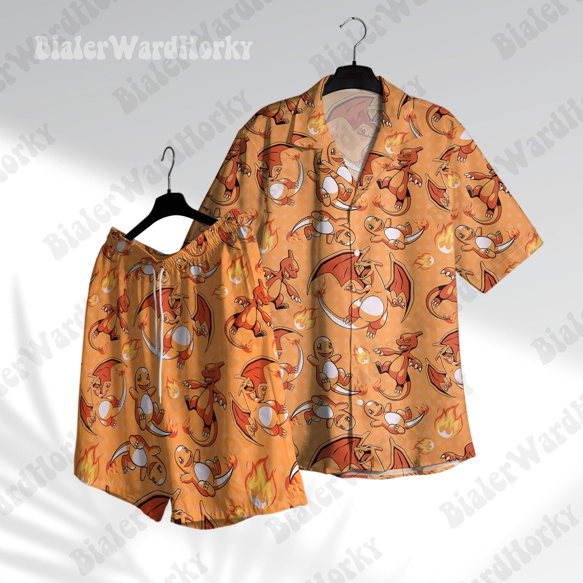 Anime Merchandise For Women - Camisa havaiana Pokémon Charizard Charmeleon com