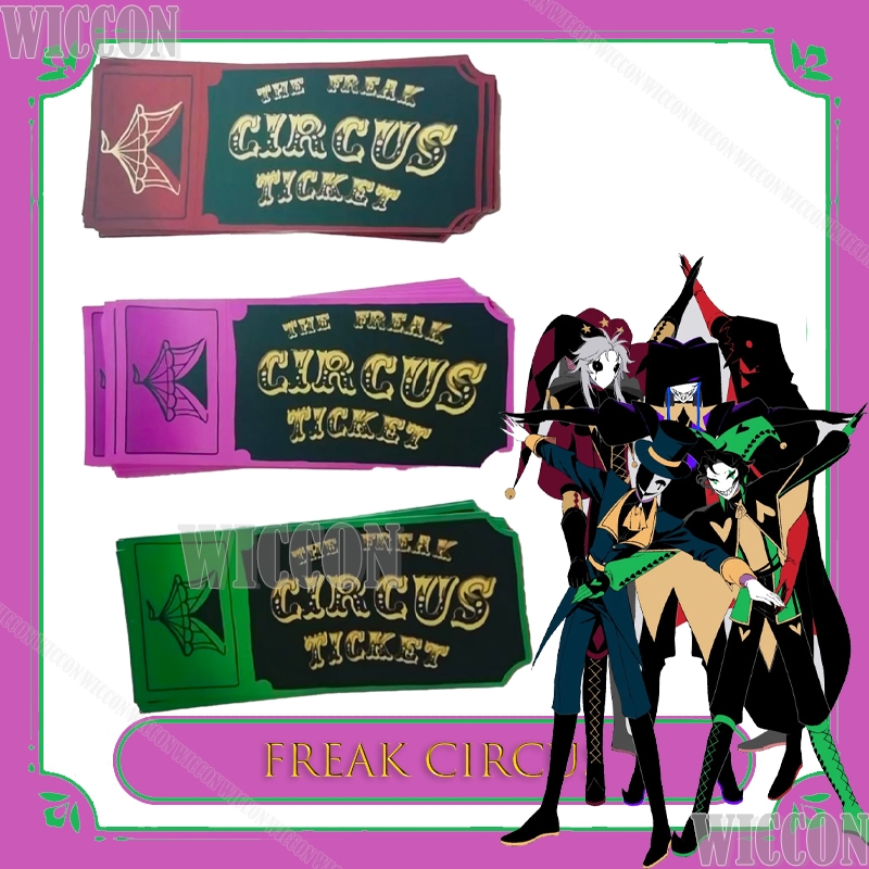 Anime Merchandise Europe - Freak circo bilhete cartão vermelho verde