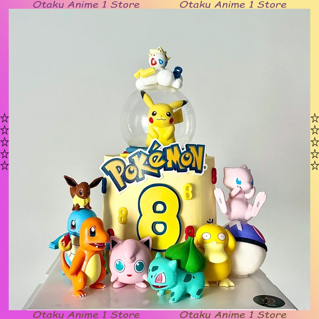 Pokemon Anime Merchandise - 13 pçs/set pikachu bolo topper decoração