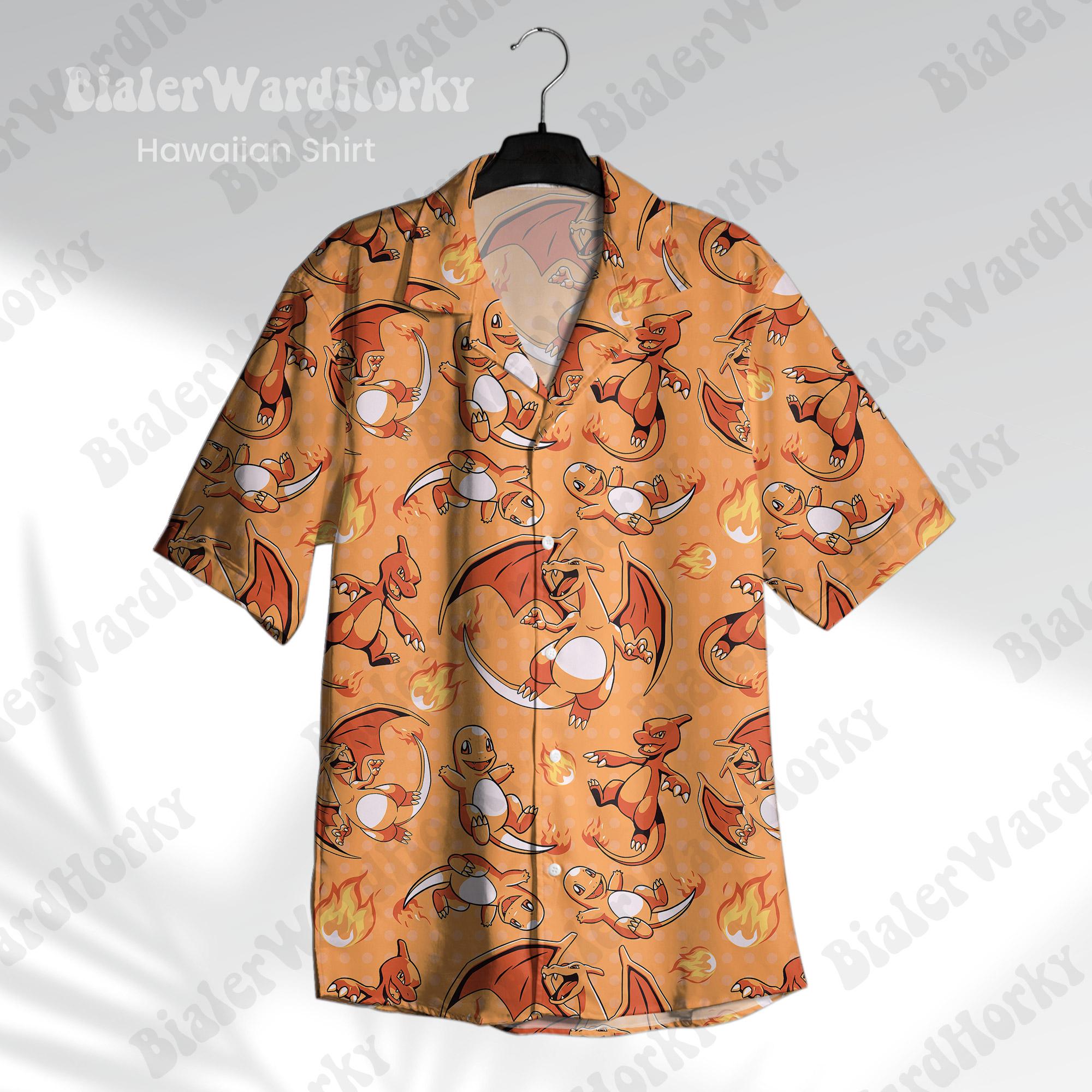 Camisa havaiana Pokémon Chariz - Anime Merchandise For Women avaliação e preço