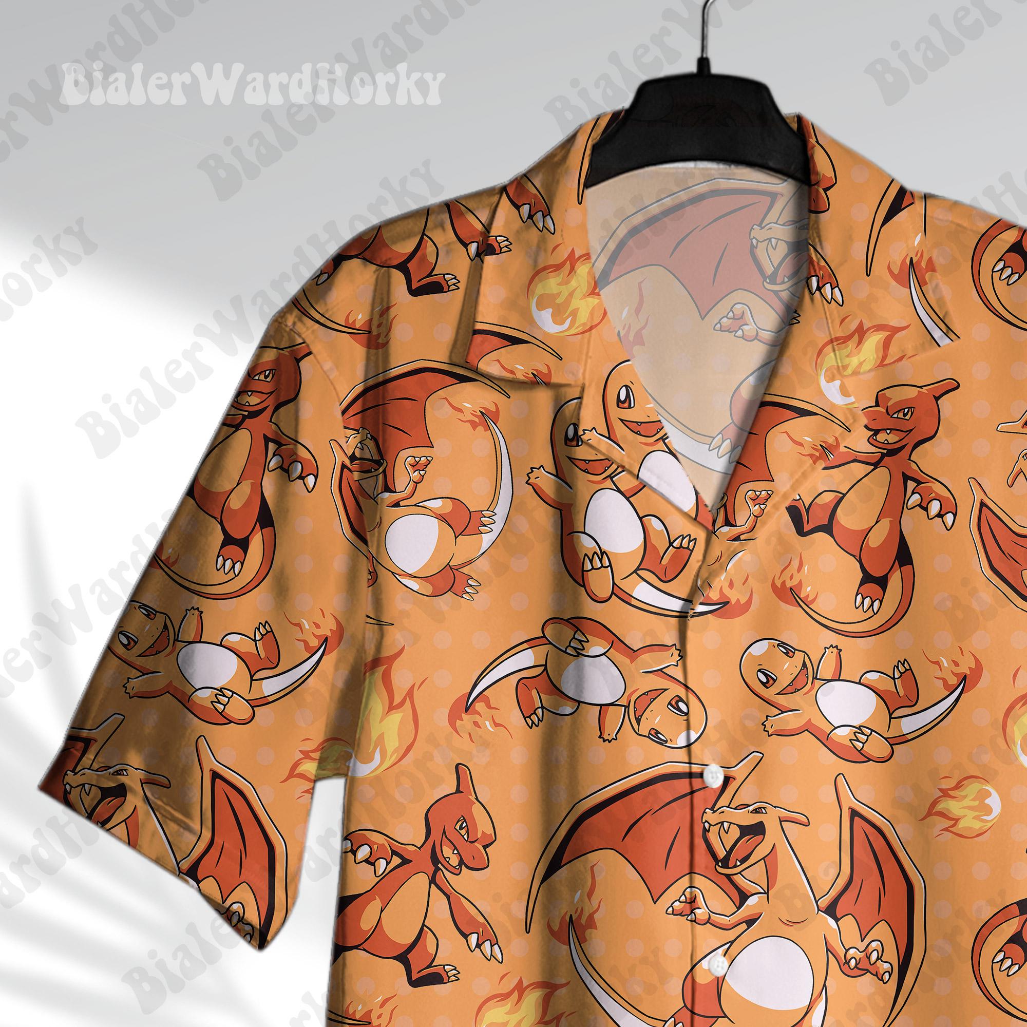 Camisa havaiana Pokémon Chariz - Anime Merchandise For Women avaliação e preço